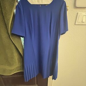 Tahari Royal Blue Dress with Gold Zipper